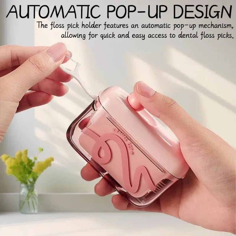 Portable Home Use Floss Box Automatic Pop - Apress Type Pop-Up Dental Floss, Count Dental Flosser, Portable and Refillable for Home, Restaurant, and On-The-Go Oral Care Supplies